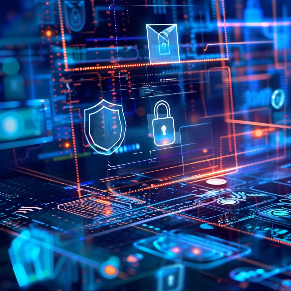 Cybersecurity measures protecting businesses with digital security icons