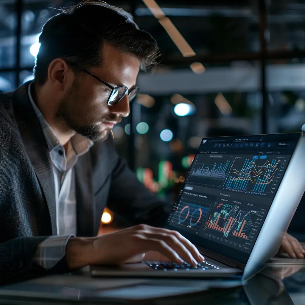 Business professional utilizing AI tools to enhance productivity