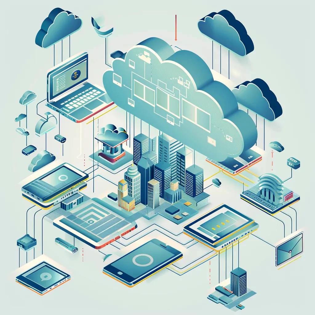 Illustration of cloud computing evolution impacting local businesses