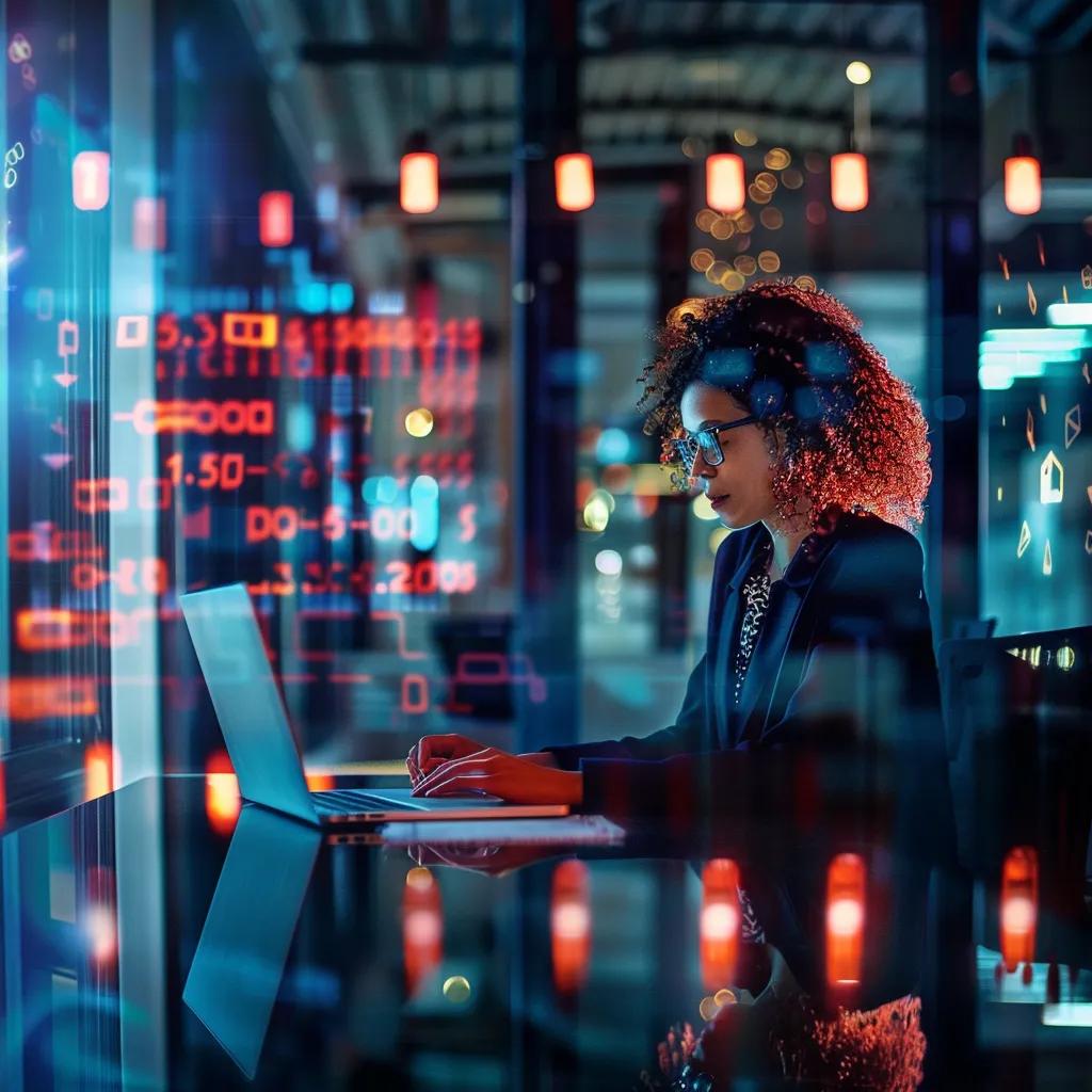 Small business owner utilizing technology in a modern office environment